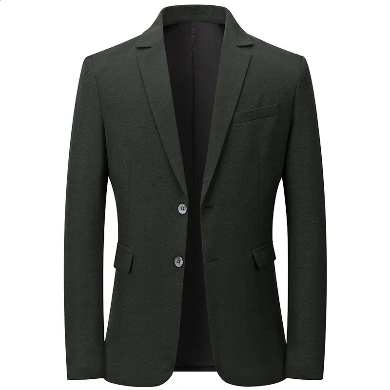 Spring Mens Blazer Jacket High Quality Single Breasted Thin Coat Male Business Casual Slim Fit Suit Top 4XL Men Clothing 250214