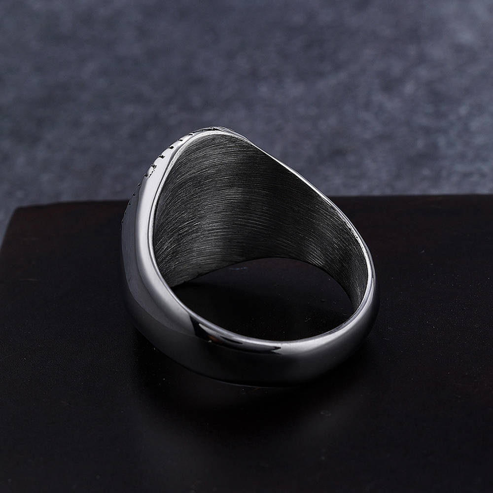 Classic Vintage Simple Jesus Cross Ring Titanium Steel Gold Plated Religious Jewelry