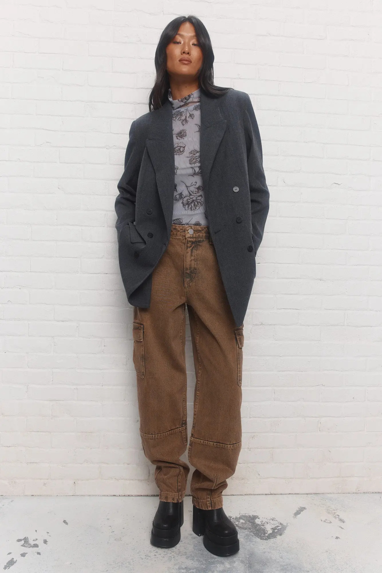 Classic Loose-fit Double Breasted Women Blazer Jacket