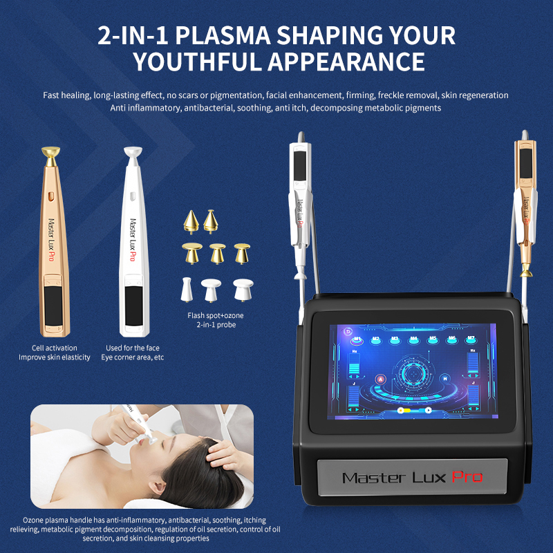 New Technology Microcurrent Ozone Plasma 2 In 1 Active Acne Removal Brighten Skin Whitening Rreckle Removal Face Lifting Cosmetology Machine