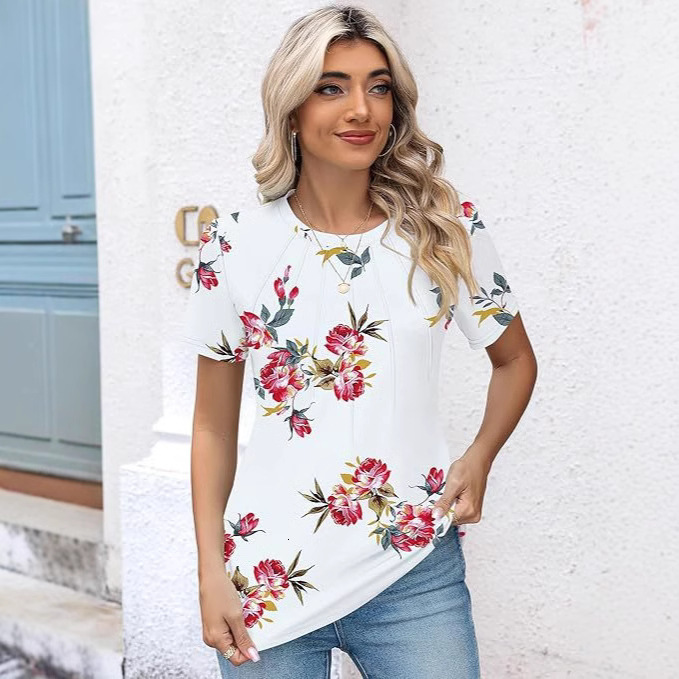 Designer's 2025 Spring/summer New Women's Fashion Round Neck Printed Short Sleeve Women's T-shirt