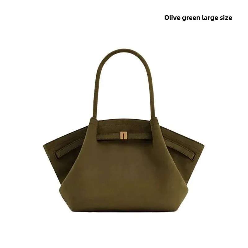 Large Size Chamois Leather Commuter Single Shoulder Slant Cross Underarm Tote Bag For Women Motorcycle Equipment Genuine Leather Gender Neutral BagVoy