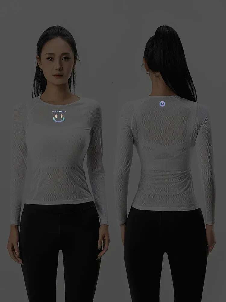 ROCKBROS Women's Long Sleeve Summer Cycg Jersey For Fiess Gym Sports Yoga Shirts Reflective Breathable Clothes