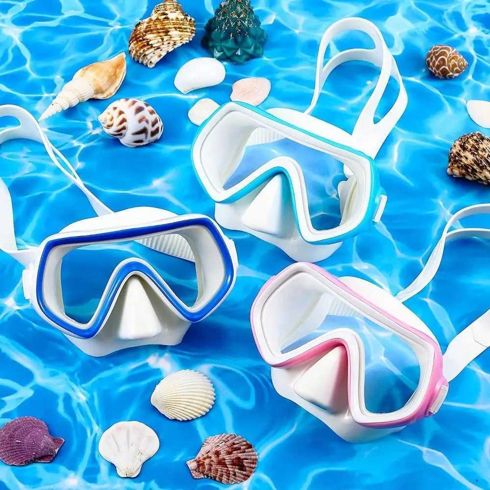 PC Glass Kids Swim Goggles PVC Strap with Nose Cover Child Diving Mask Vibrant Colors Anti Fog Snorkel Swimming Goggles Boys Z250215-1