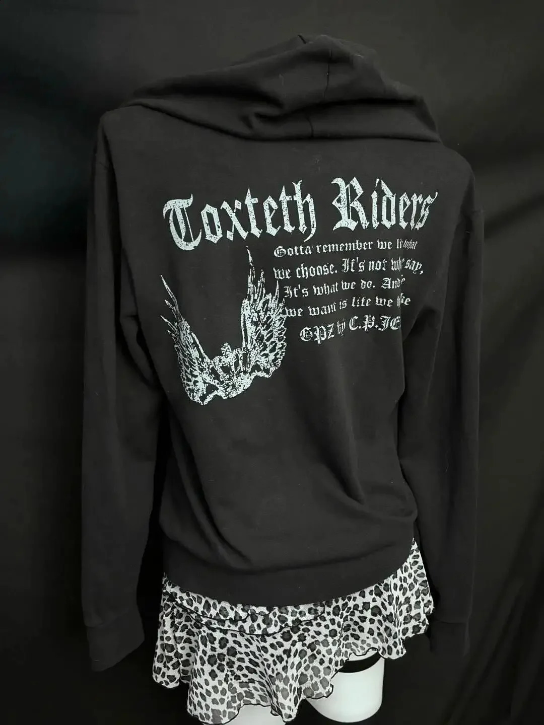 Y2K Street Style Womens Sweatshirt Autumn n Harajuku Casual Gothic Jacket American Retro Letter Printed Zipper Hoodie 250213