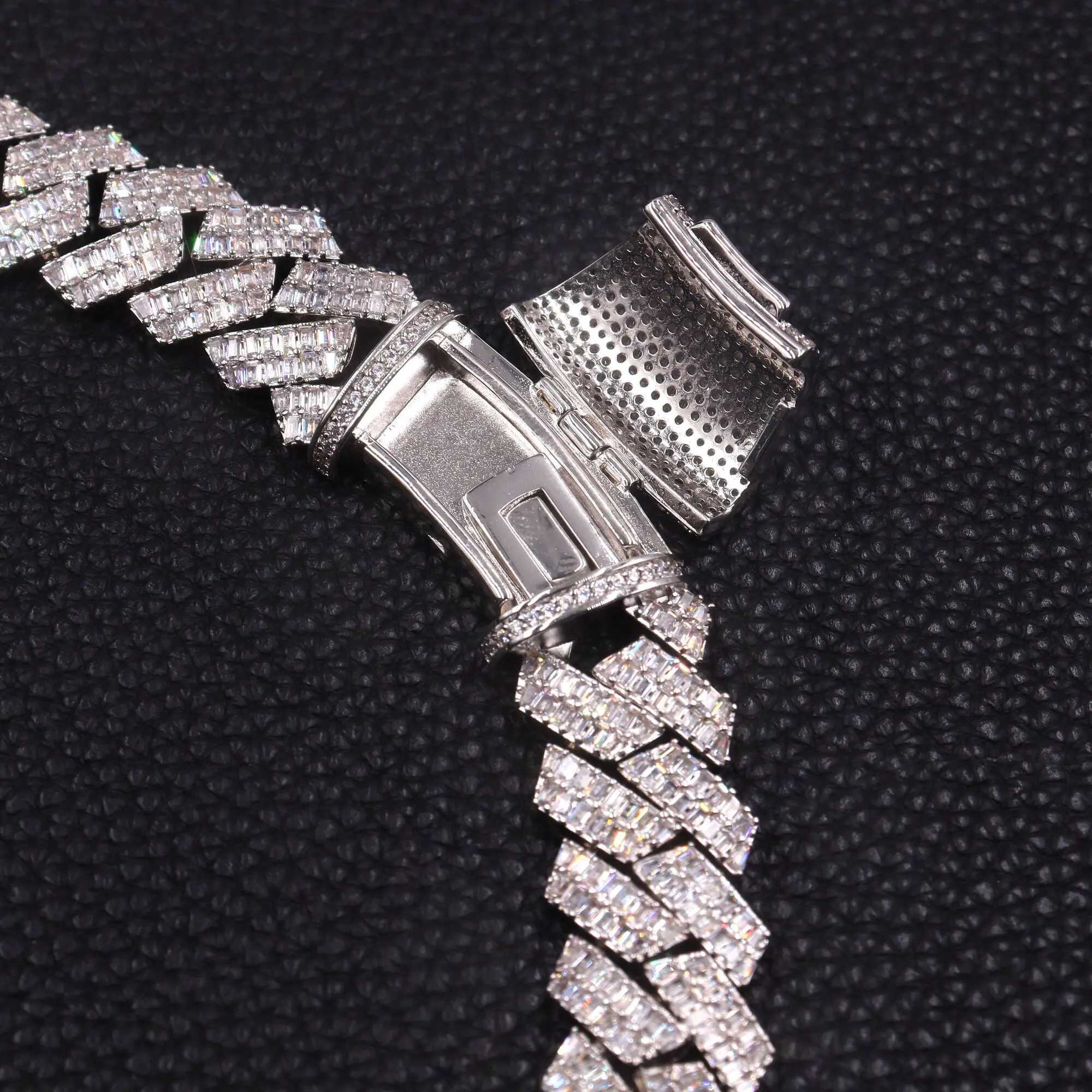 2023 Pass Diamond Test Vvs Moissanite Diamond 925 Sterling Silver Cuban Link Chain 16mm Hip Hop Men Necklace 925 Jewelry