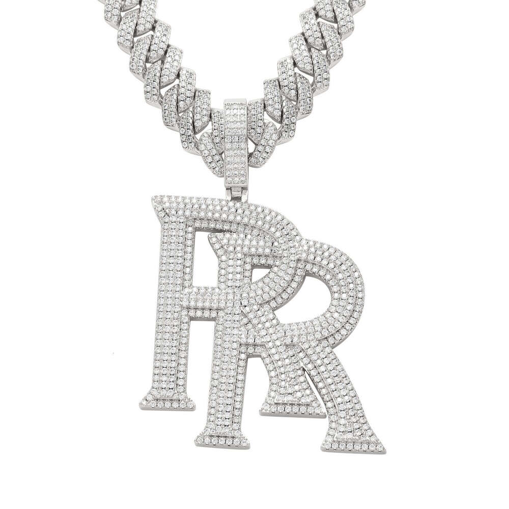 Men's Hip Hop Necklace RoddyRich Same Double R Rolls Royce Letter Pendant