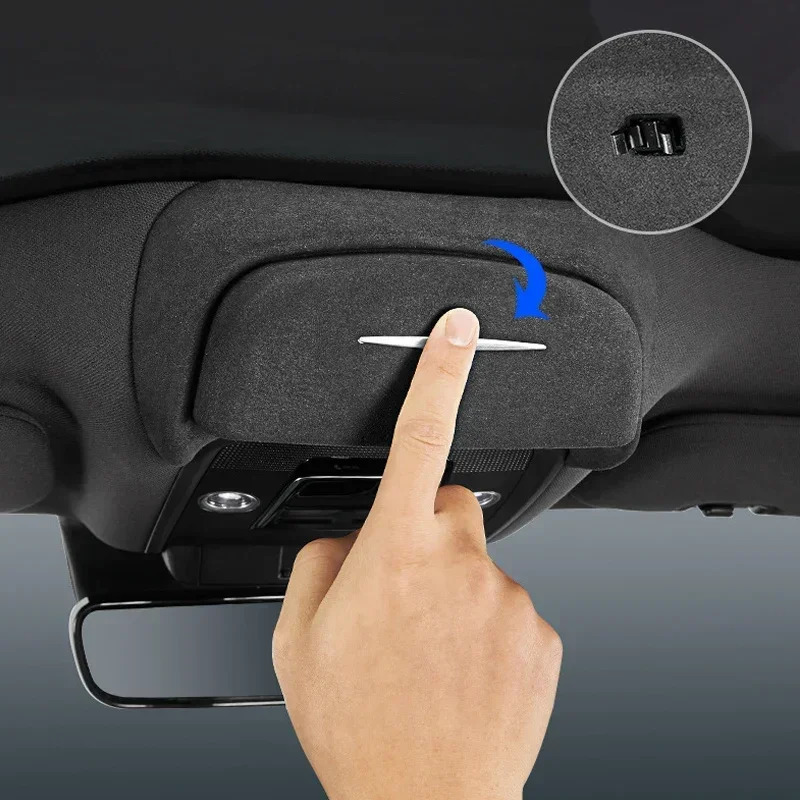 For BYD Seal Interior Glasses Case Black ABS/Suede Ceiling Sunglasses Storage Box Holder Interior Accessories 250213