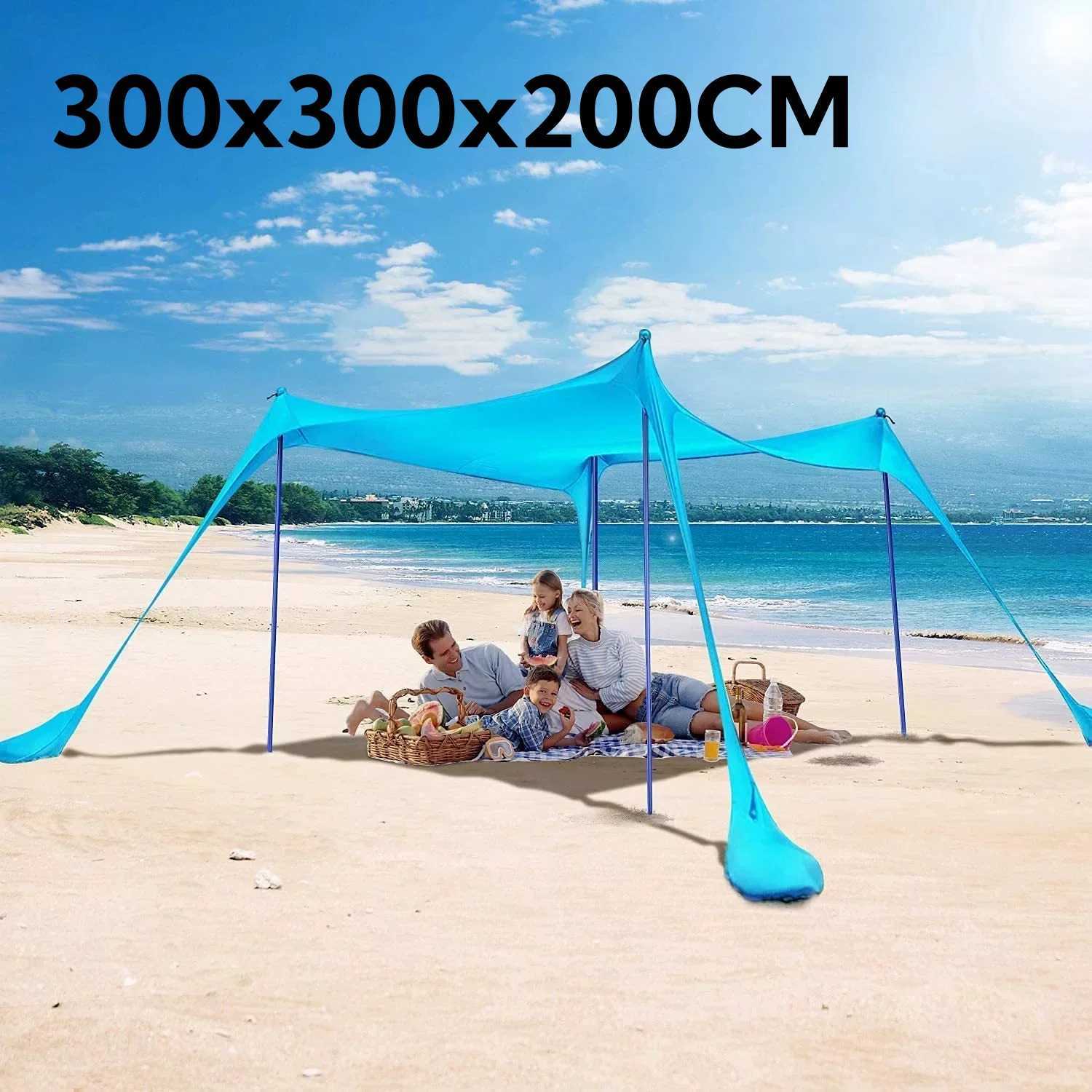 300x300 Beach Tent Sunshade Large Awning Ultralight Sun Shelter for Sea Outdoor UV Resistant Patio Shade Camping Waterproof Tent X250215