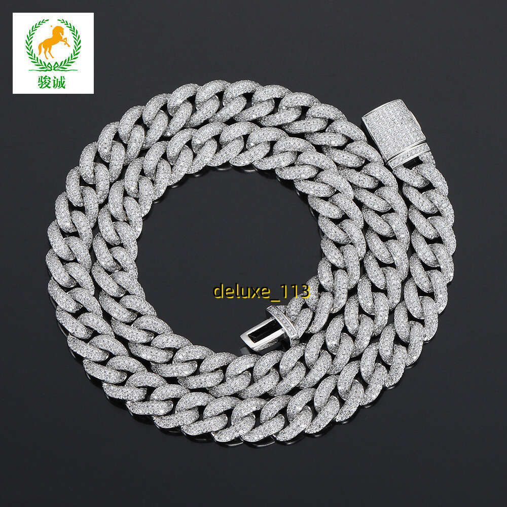 10mm Copper Micro Inlaid moissanite Cuban Necklace Hip Hop Unisex