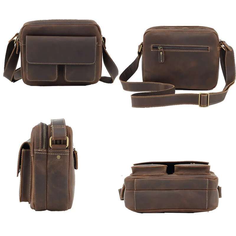 Shoulder Men Leather Vintage Crossbody Messenger Business Office Hand Sg Tote Bag Transverse For Male
