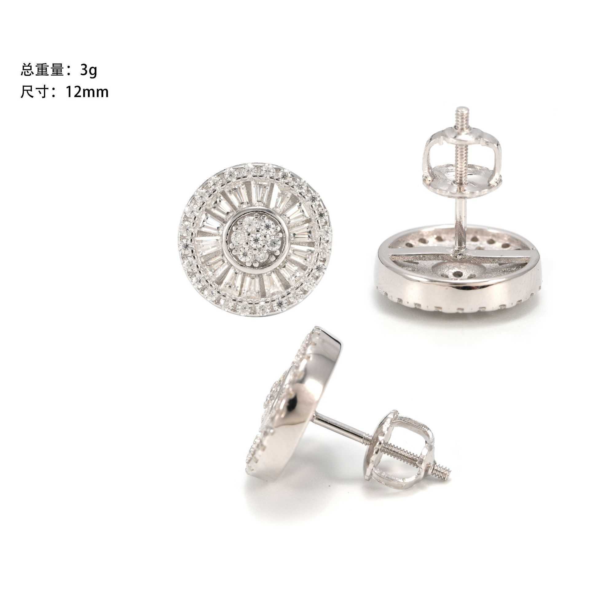 Super Yue Luxury Round Earrings 925 Pure Silver vvs vs Moissanite Full Diamond Ladder Square Ice Crystal Classic Eternal Earrings
