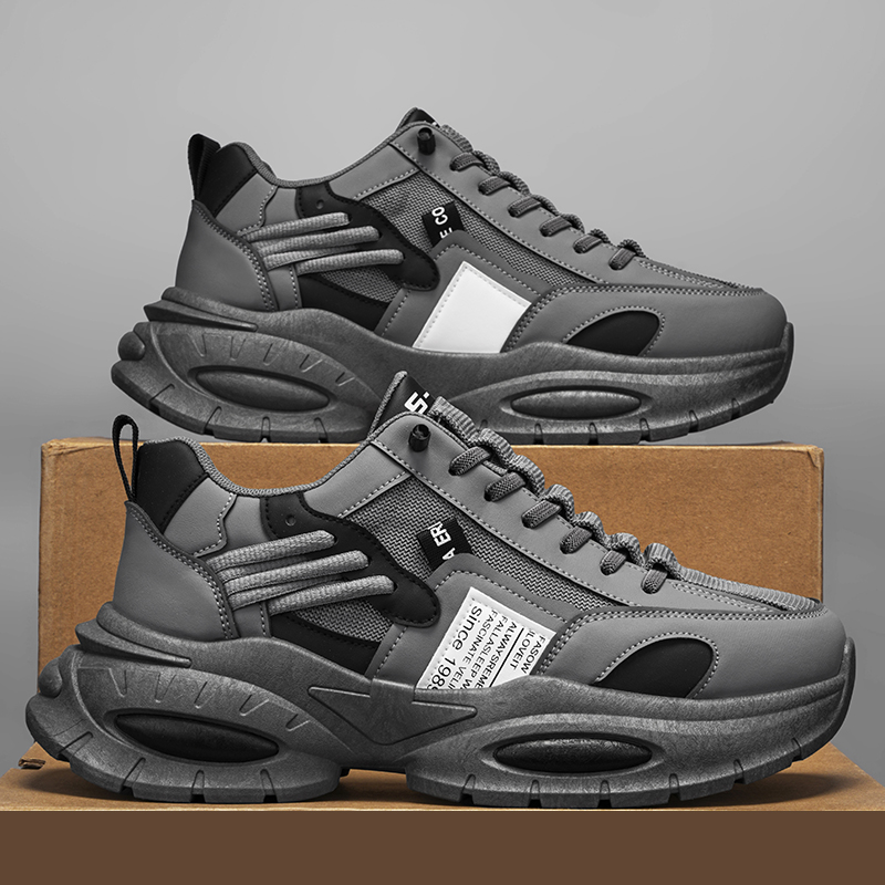 Men Sports hot Shoes Thick Sole Fashion Design Sense Versatile Running Triple Grey Khaki Green Free shipping