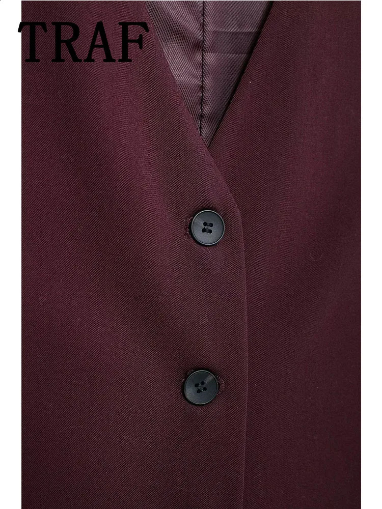 TRAF Double Pleated Pants Sets Women 2 Pieces Fashion Slim Fit vest Womens Suit Two Piece Set Women Outfit 250210