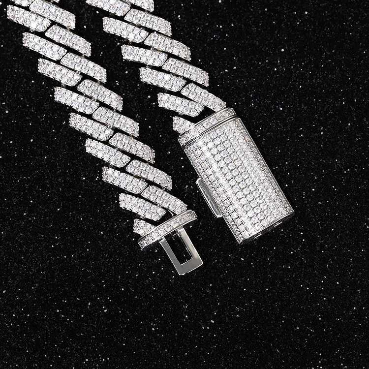 Rts Jewelry 12mm Wide Iced Out Chain Moissanite Diamond Cuban Link Chain for Hip Hop Men