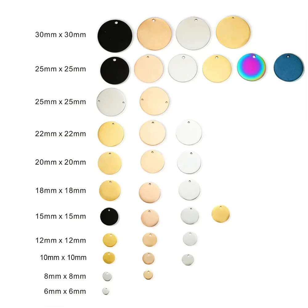 Custom Engraved Name Date Round Coin Stainless Steel Personalized ID Tag Accessory Jewelry Pendant Fit for Bracelet Necklace 250210