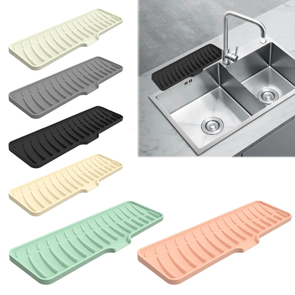 Silicone Faucet Mat for Kitchen Sink Drainage Mat Non-Slip Water Catcher Mat Drip Protection Pads Kitchen Sink Splash Guard 250213