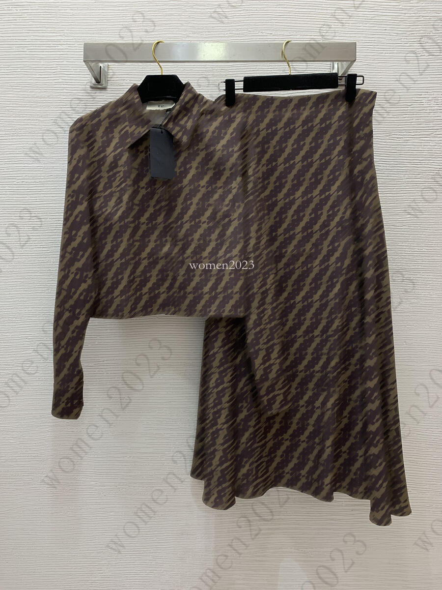 Women skirts suit designer shirts two-piece brand women blouse set jacket Fashion letter printing logo overskits set vacation shirt 2pcs Feb 15