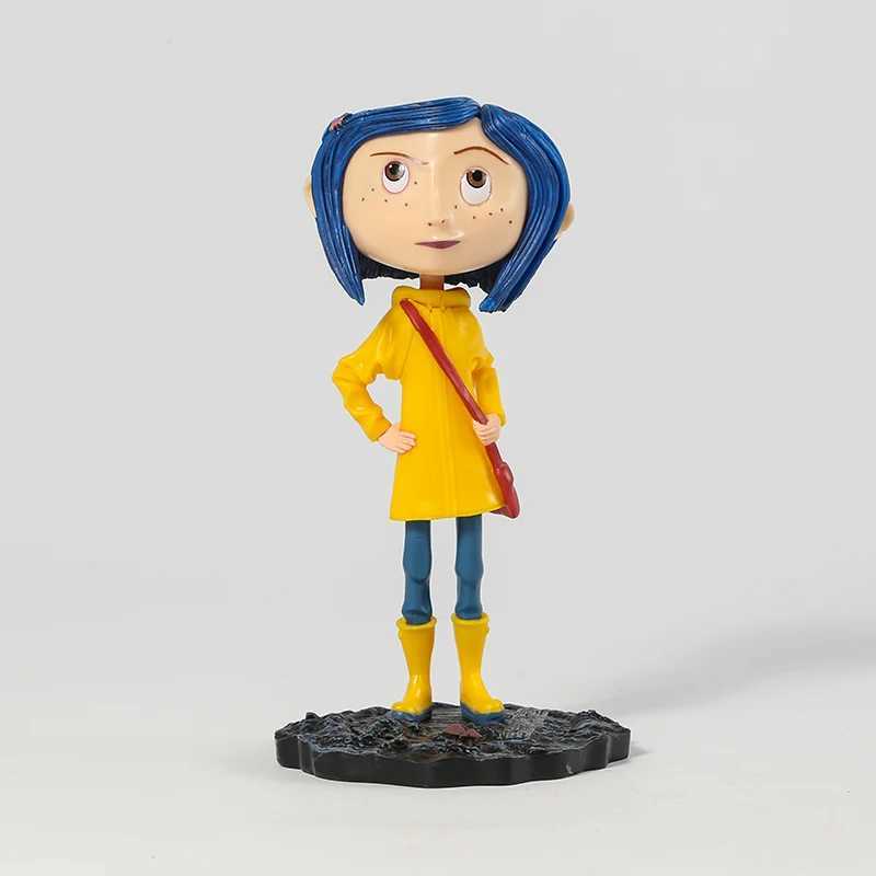 NECA Coraline in Striped Shirt / Yellow Raincoat 7 ABS/PVC Action Figure Toy Doll W250214
