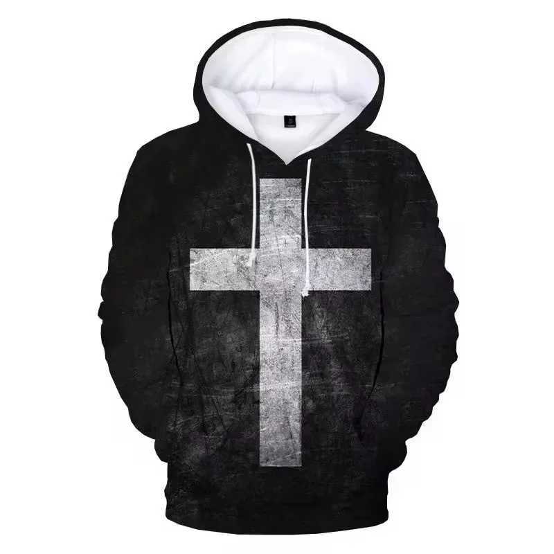 Christian Jesus Mens Hoodie 3D Printed Spring and Autumn Hoodie Casual Long Sleeve Street Sweatshirt Four Seasons Mens Hoodie W250215