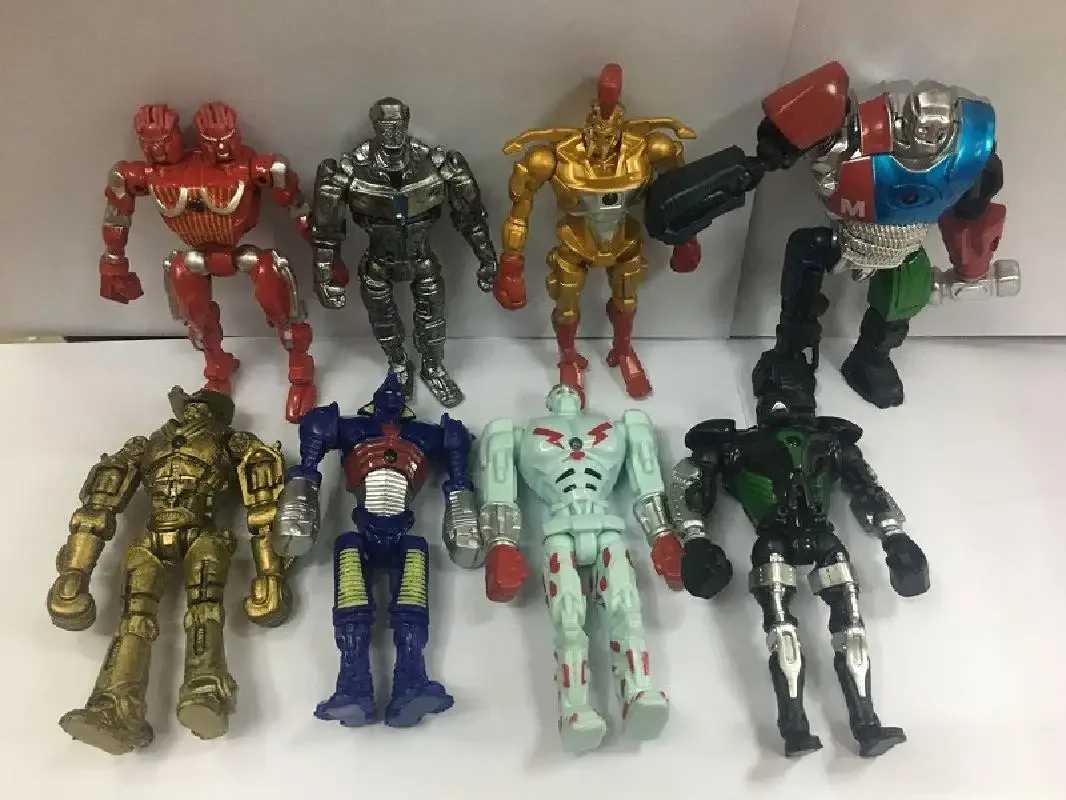 8 pieces/set 13cm animated real steel Zeus atomic Midas Adam raid robot model toy gift action picture collection decoration gift toy W250214