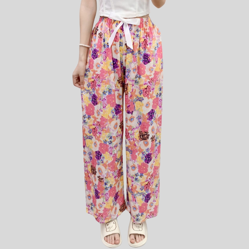 New cotton and silk pajama pants for women's summer new large-size loose trousers, pregnant women can wear human cotton thin trousers