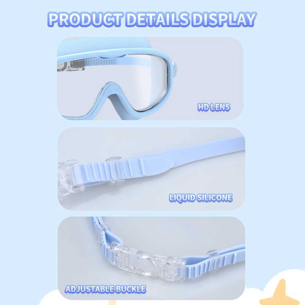 Swimming Goggles Kid Waterproof Swim Glasses Boys Girls Pool Beach Eyewear Children Anti-Fog Diving Goggles Mask Z250215