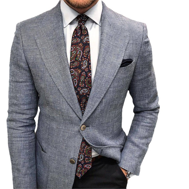 X212Classic British Pattern Men's Large Fit Autumn Suit Ensemble for Work and Leisure