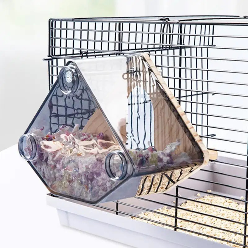 Parakeet Nesting Box Wood Bird Cage House Easy To Clean Transparent Bird Nesting Box For Budgie Bird Breeding Box 250206