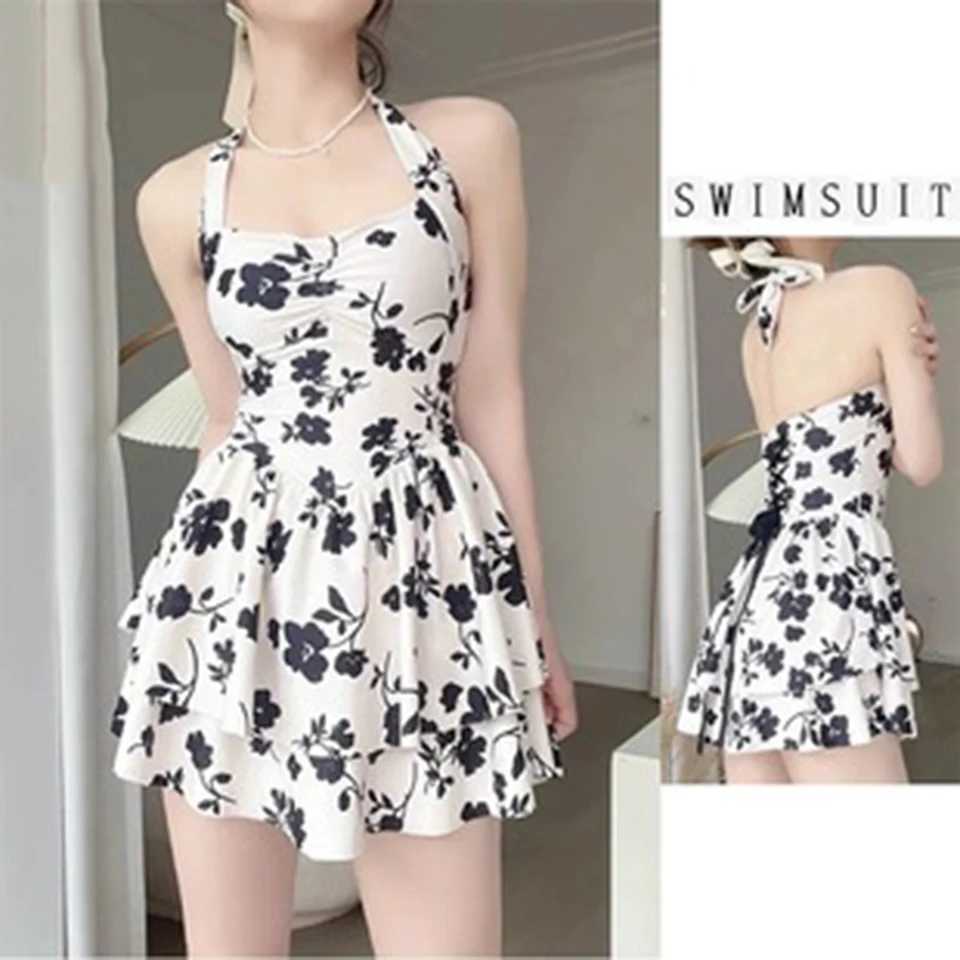 Comfy Fashion Hot New Stylish Women Swimwear Swimsuit Female Summer Sweet Beach Dress Belly-covering ConservativeW250214