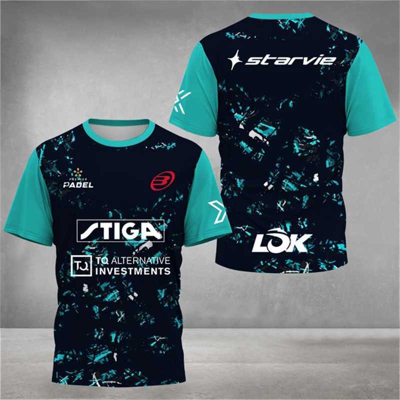 2024 Stylish Printed Padel Jersey Breathable Quick-Drying Tennis Short Sleeve T-Shirt Big Size Mens Sportswear Fitness Clothing W250214