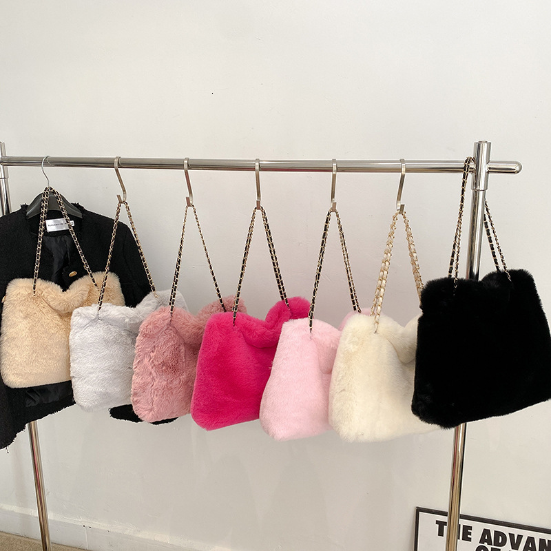 Autumn/Winter Women's Handbag Designer Handbag Warm Plush Shoulder Chain Shopper Wallet 2025 New Women's Square Handbag