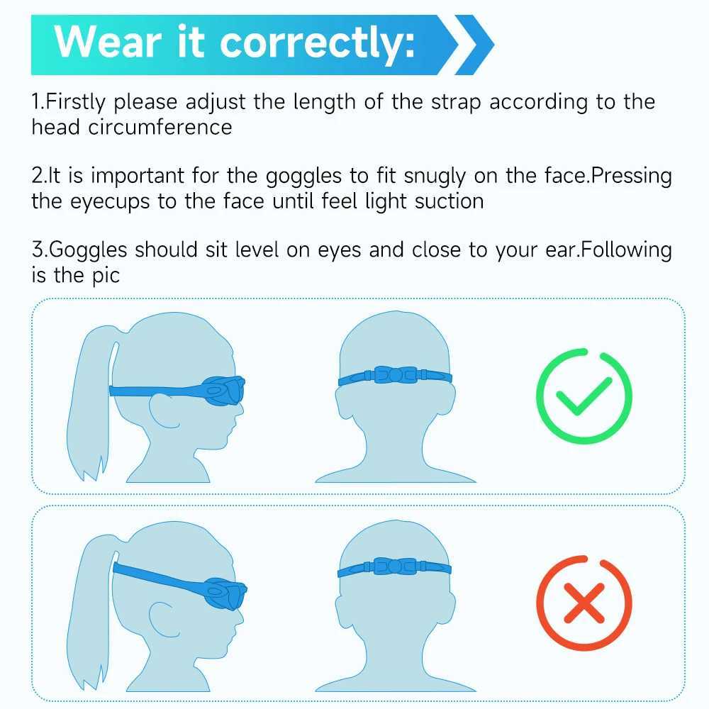 Kids Swimming Goggles Girls Boys Swimming Goggles Anti-Fog Goggles UV Protection No Leakage Gift Case For 3-14 Yea Z250215