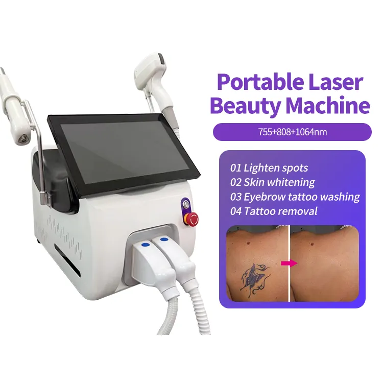 2 In 1 Picosecond Laser diode laser 755nm 808nm 1064nm Hair removal picolaser nd yag tattoo removal machine