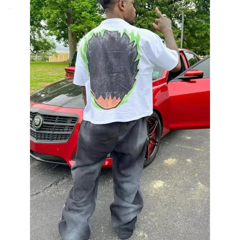 Streetwear Harajuku Retro Oversized Cartoon Graphic Print T Shirts Mens and Womens Hip Hop Fashion Casual Short Sleeve Tops 250210