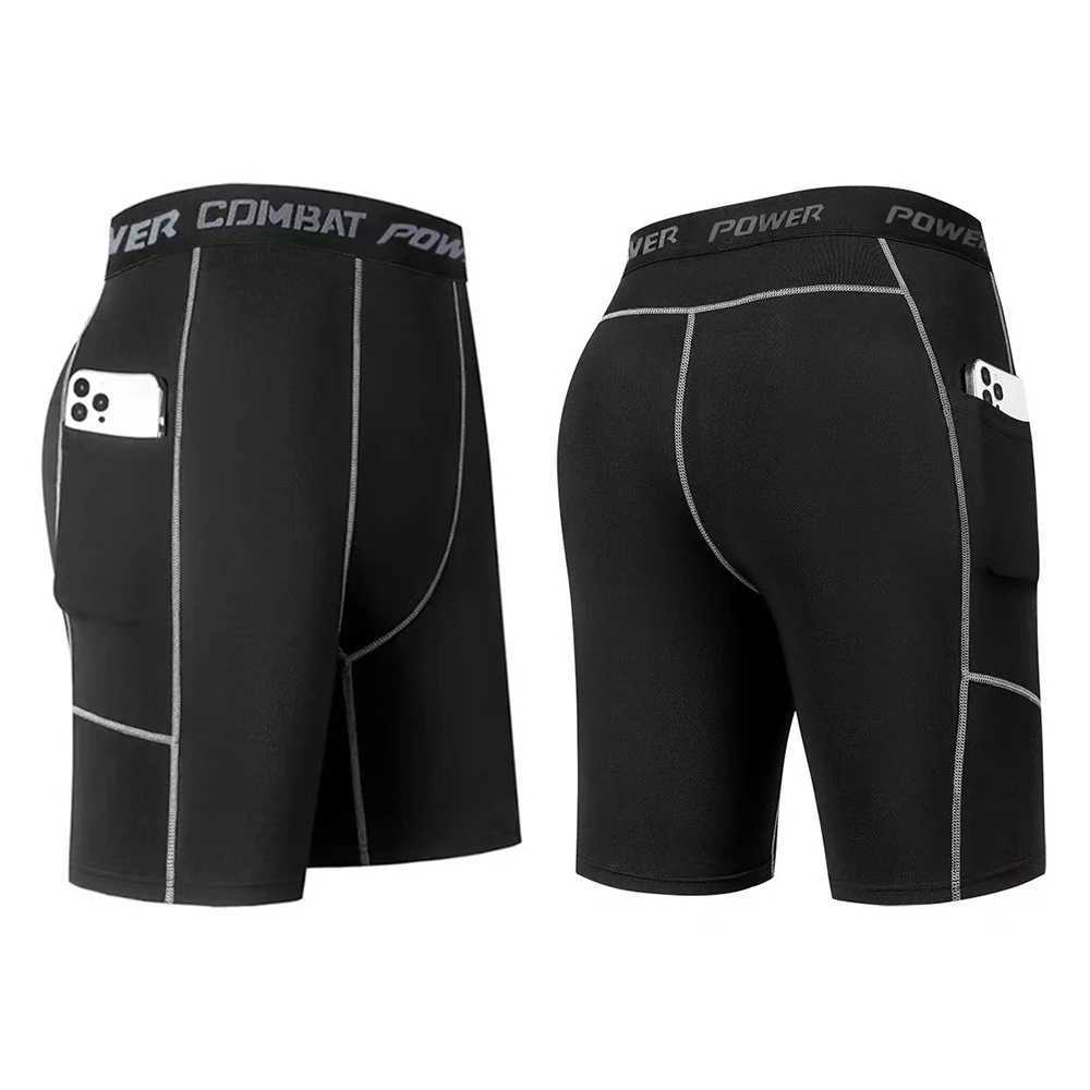High Performance Mens Compression Shorts With Pocket - Quick Dry Breathable Stretchy Base Layer For Sports GymT250210