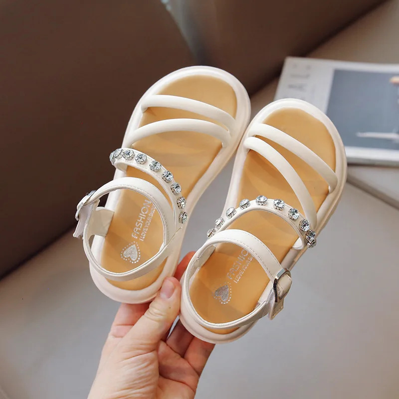 Child Sandals for Girls Kids Shoes Princess Summer Girls Sandals Gladiator Rhinestone Childrens Shoe Size 7 9 2 10 Year 250214