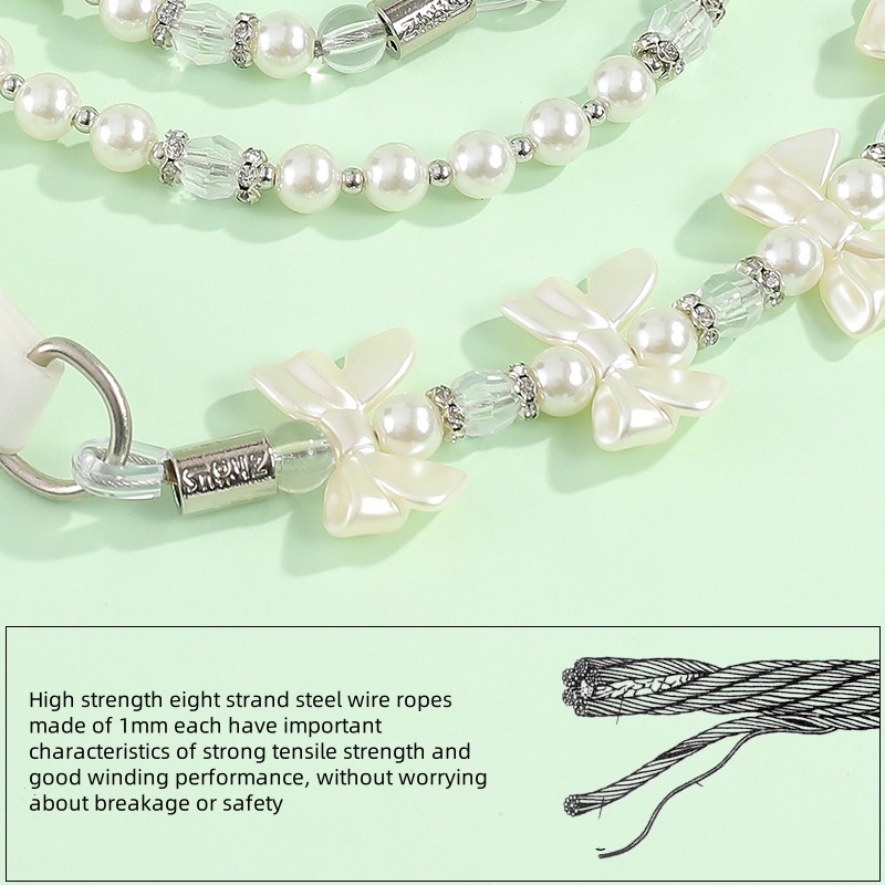 Fashion Pearl Dog Collar with Colorful Zircon Decoration,Collar Leash Set for Cat Dog, Cat Princess Neck Decoration, Adjustable Pet Collar for Small M
