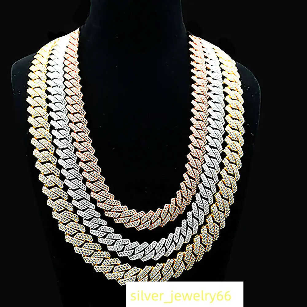 Fine Jewelry Monaco Chain Miami Cuban Link Chain Necklace 18k Yellow Gold Hollow Pendant Baguette Eternity Diamond Big Bangle