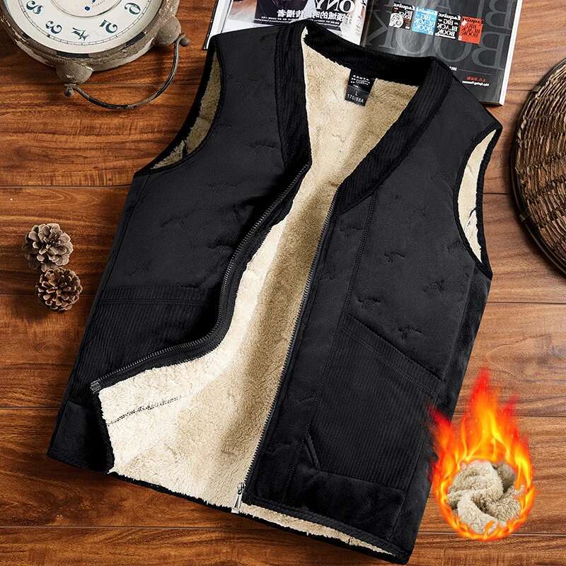 Autumn Winter Men Cotton Vest Jacket Thicken Warm Fashion Trend Jackets Male Coat Casual Waistcoat Brand Top Clothing Sportswear