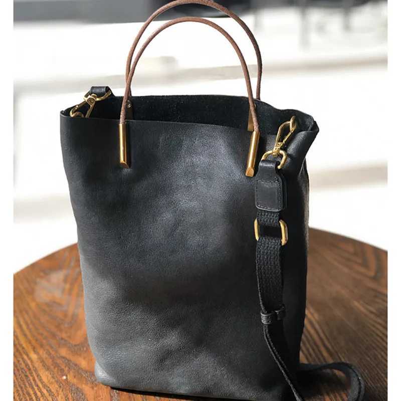 Bucket Genuine Leather Wen Bag New Retro Nature Soft Cowhide Handbag Versatile Designer High Quali Shoder Bags Z250318