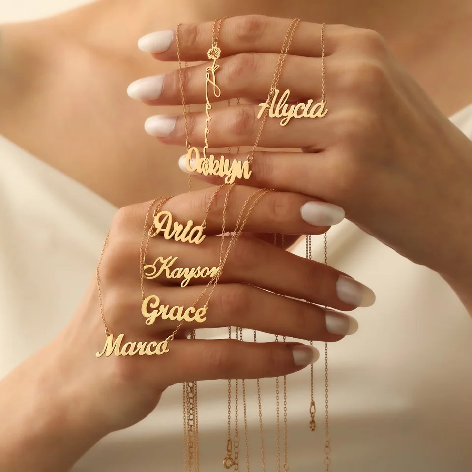 Custom Name Necklace Personalised 18 K Gold Plated Pendant Necklaces For Women Y2K Gift Cross Butterfly Stainless Steel Jewelry 250214