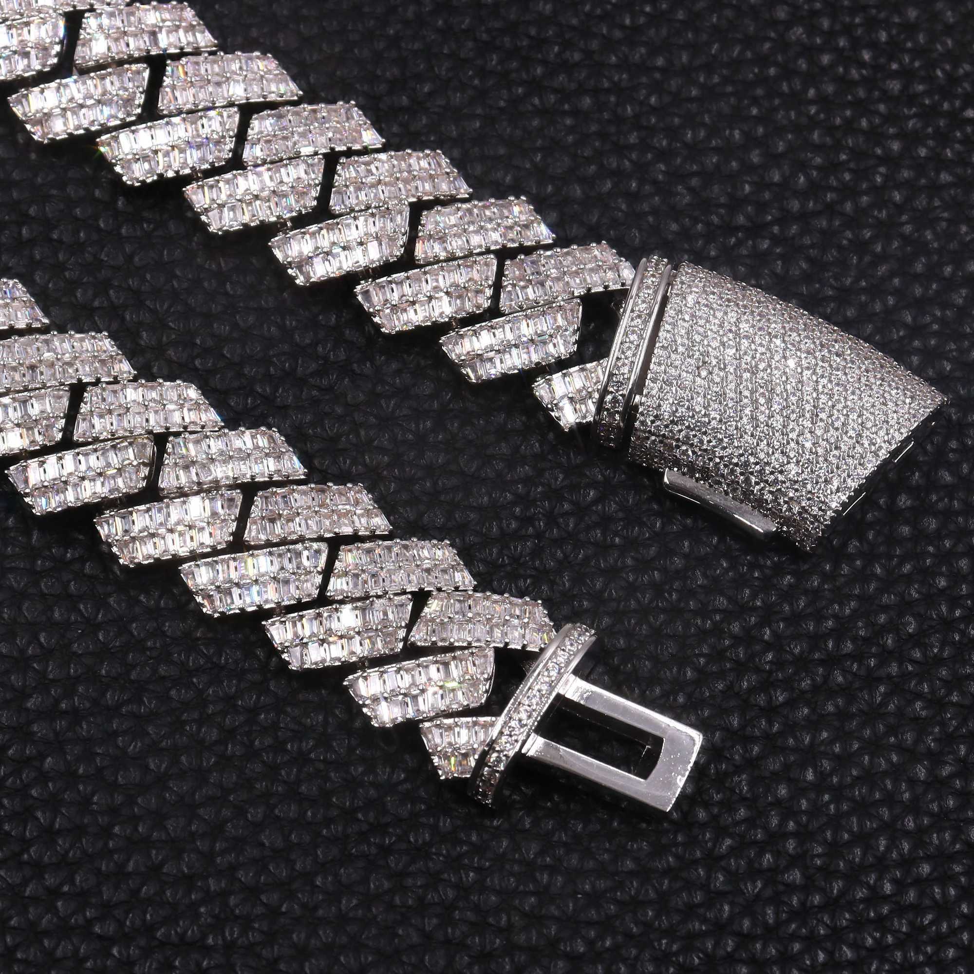2023 Pass Diamond Test Vvs Moissanite Diamond 925 Sterling Silver Cuban Link Chain 16mm Hip Hop Men Necklace 925 Jewelry