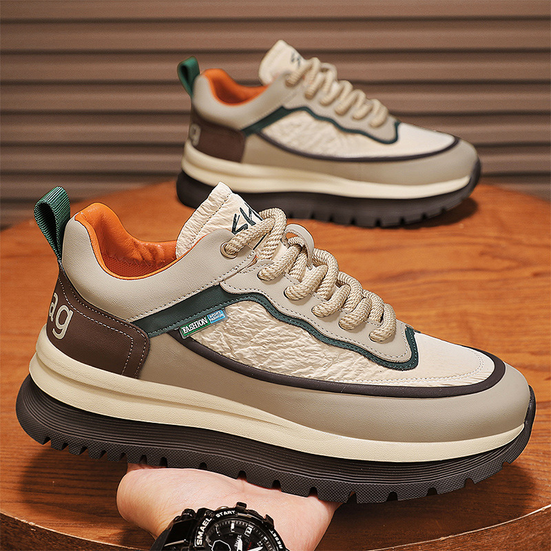 Men Sports Shoes Fashion Thick NEW hot Sole Casual Leisure Style Versatile Triple Black Beige Green Free shipping