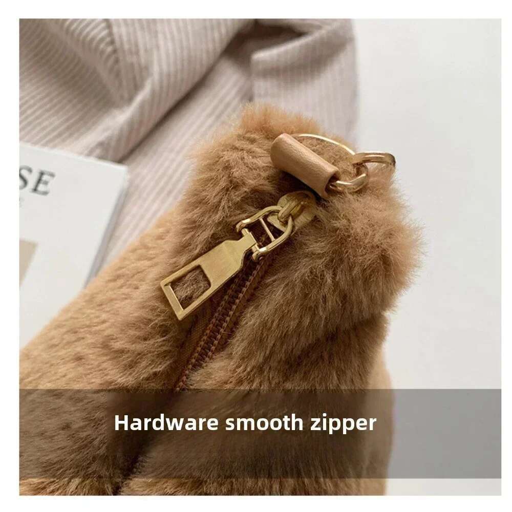 New Plush Shoulder Bags Femme Designer Soft Winter Ladies Clutch Purse Handbag Cute Fashion Party Underarm Bag