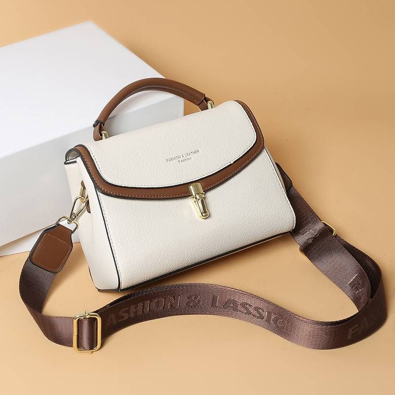 Summer New 2024 High-End Exquisite Retro Fashion Lychee Pattern Hand-Carry Shoulder Women's Bag