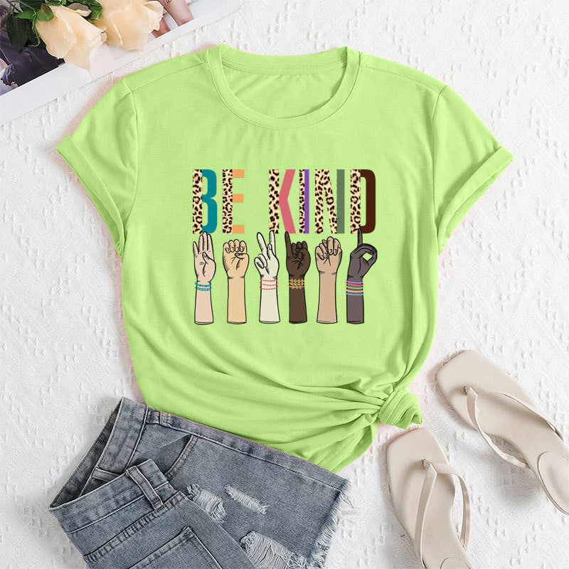 Designer Fashion Versatile Top 2025 Women Tank Top Gesture Printed Polyester Ammonia T-shirt