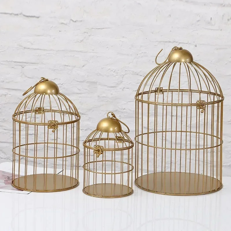 European Retro Iron Flower Stand Bird Cage Balcony Decor Outdoor Decorative Cages for Pet Supplies and House Decoration 250206