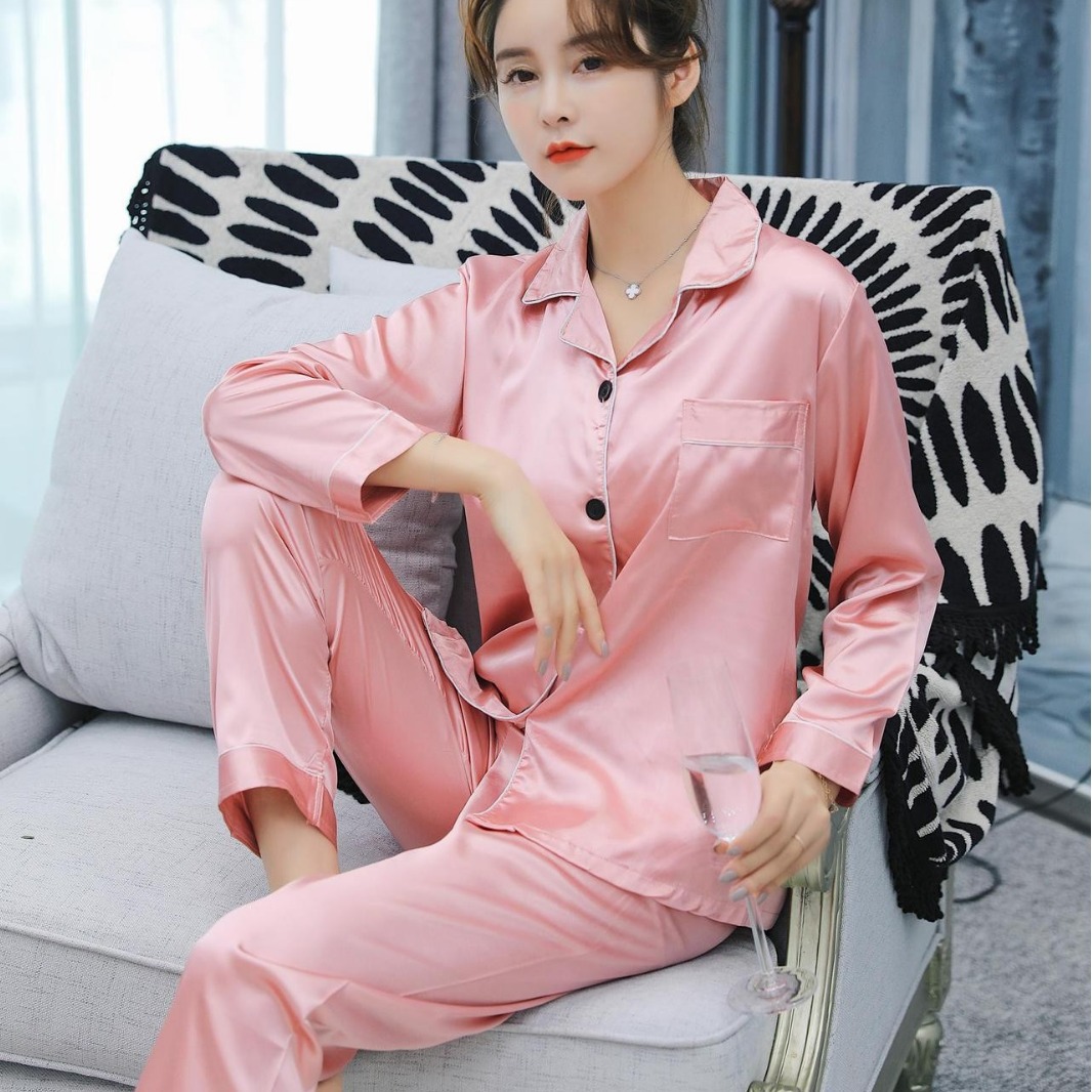 B888-Women's coral fleece pajamas set autumn and winter thick warm flannel pajamas can be worn outside