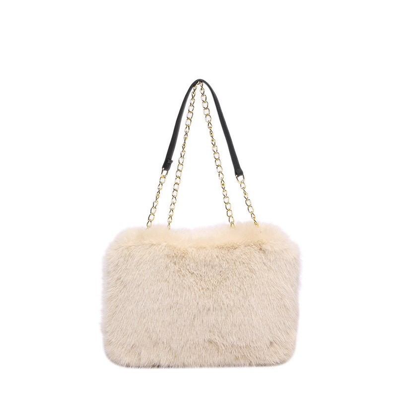 Mao Women's Autumn/Winter New Casual Shoulder Large Capacity Crossbody Korean Edition Fashion Tote Plush Bag
